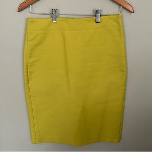 Yellow j.crew  pencil skirt